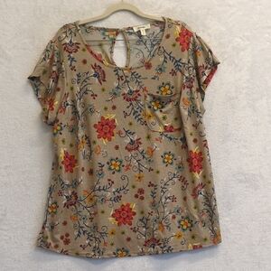 Meraki Women's Colorful Floral Flowers Blouse Size 1X‎